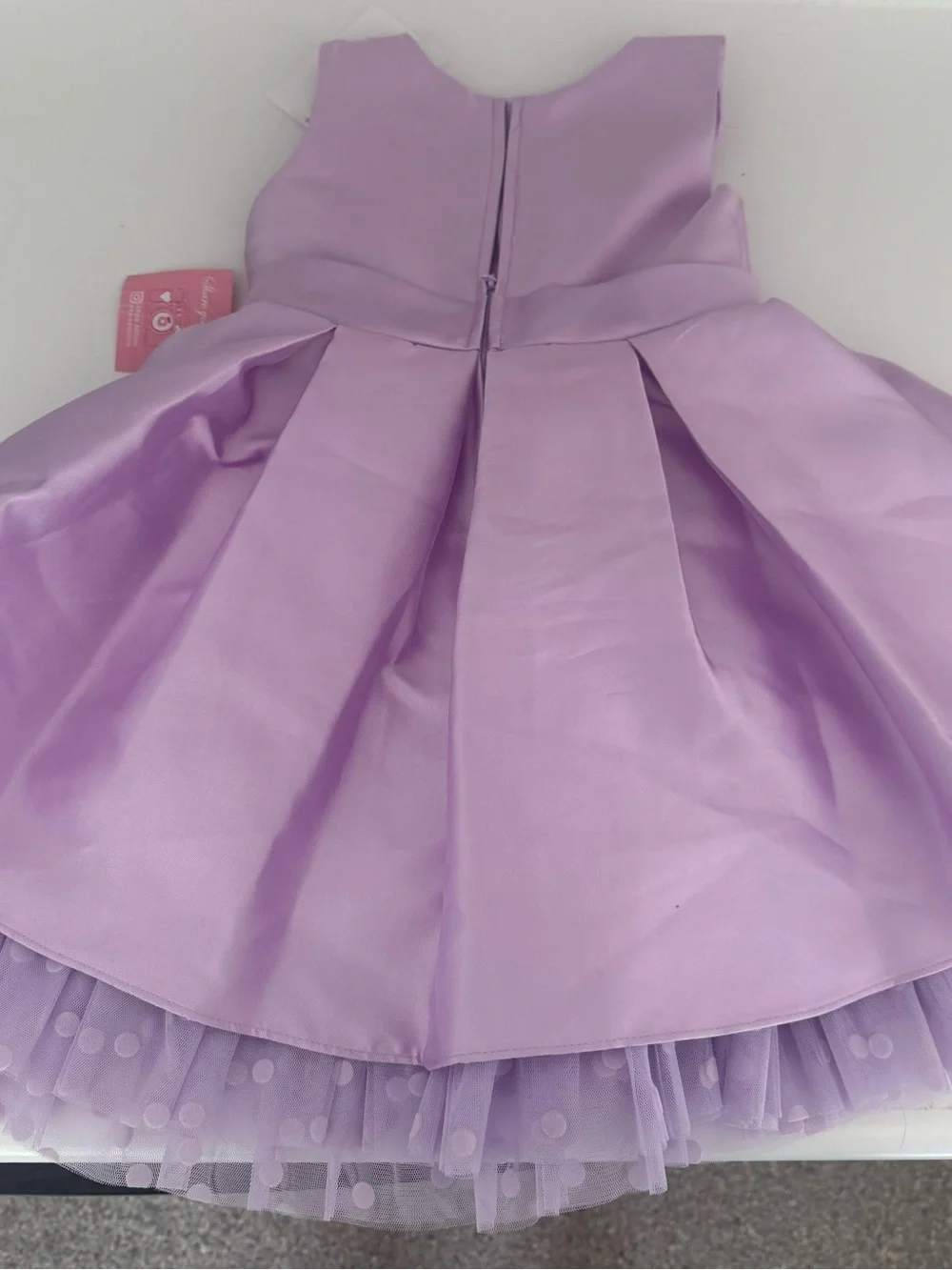 Rare Editions Lilac Satin Party Dress with Bow